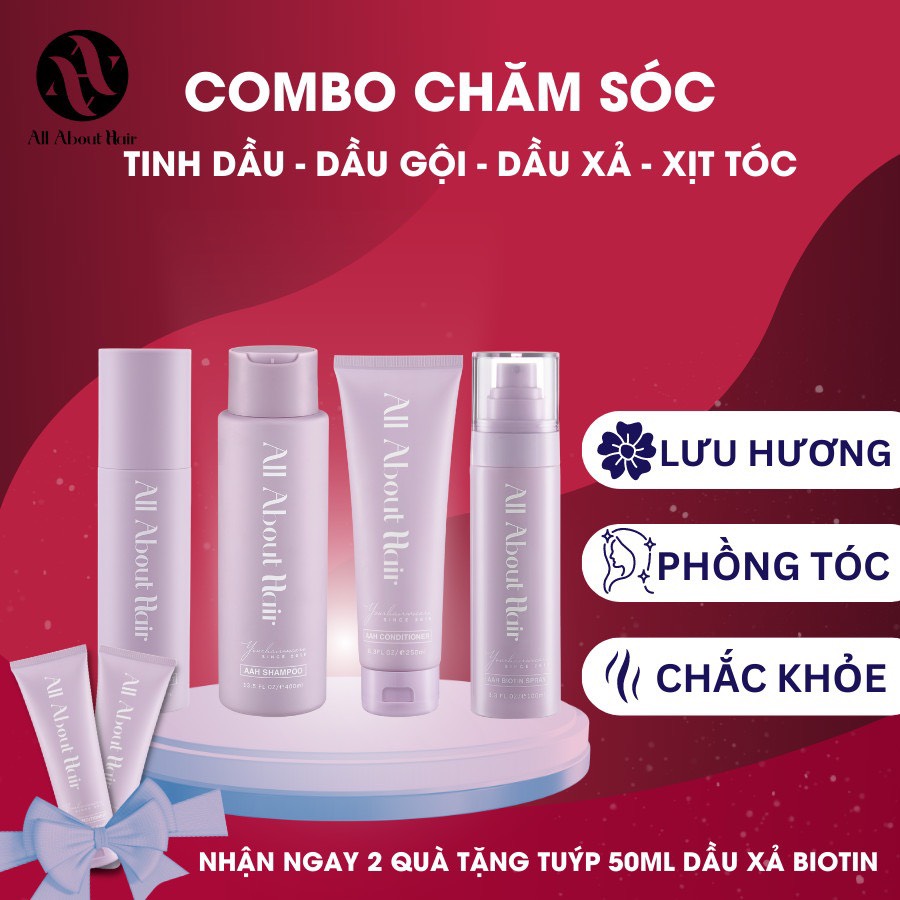 Combo Chăm sóc tóc: Tinh dầu, dầu gội, dầu sả, xịt tóc